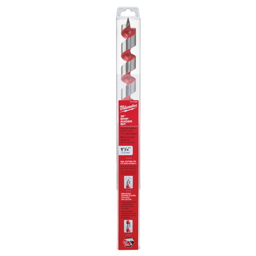 Ship Auger Drill Bit, 1-1/4" Diameter, 15" Flute, 7/16" Hex Shank O-Max