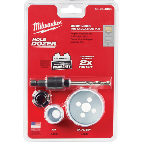Hole Dozer Door Lock Hole Saw Kit, 4 Pieces O-Max