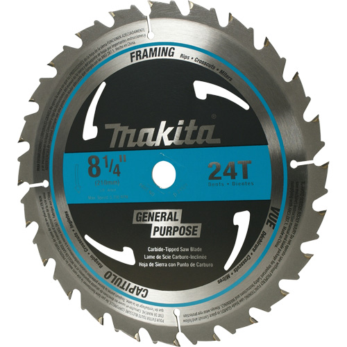 Carbide-Tipped Circular Framing Saw Blade, 8-1/4", 24 Teeth, Wood Use O-Max