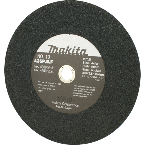 Abrasive Wheel for Cut Off Saws & Angle Cutters, 12" x 7/64", 1" Arbor, 4500 RPM O-Max
