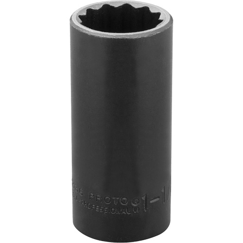 Socket, Impact, 1-1/8", 1/2" Drive, 12 Points, Deep O-Max