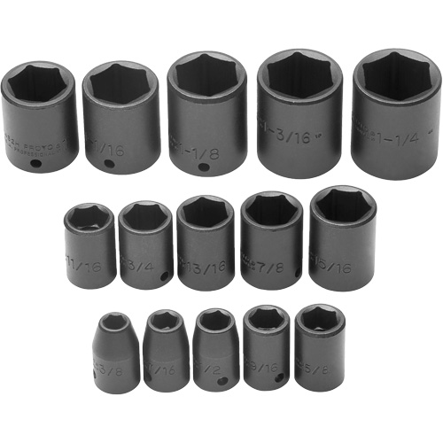 Socket Set, 6 Pcs, Impact, 1/2" Drive Size O-Max