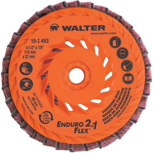 Meule &agrave; lamelles Enduro-Flex 2-in-1, 4-1/2" x 5/8"-11, Grain 80, C&eacute;ramique O-Max