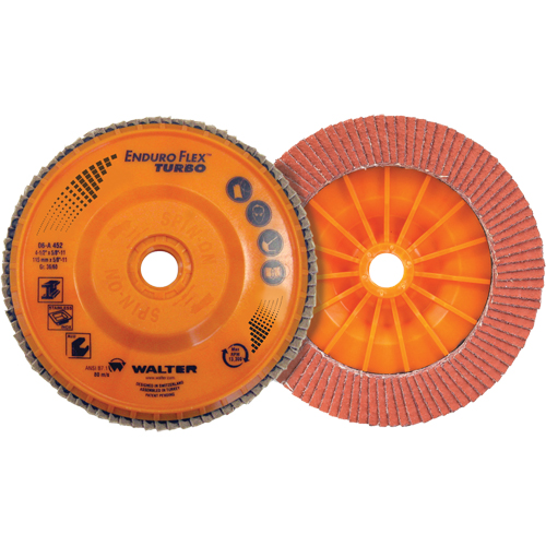 Enduro-Flex Turbo Flap Disc, 4-1/2" x 5/8"-11, Type 27S, 36/60 Grit, Ceramic O-Max