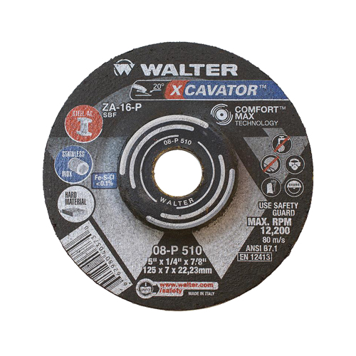 Meule XCAVATOR, 5" x 1/4", Arbre 7/8"/5/8"-11, Zirconium, Type 27 O-Max