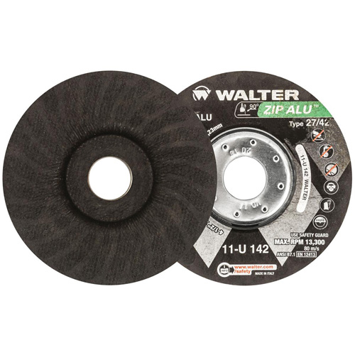 Meule &agrave; tronçonner Zip Alu, 4-1/2" x 3/64", Arbre de 7/8", Type 27, Oxyde d'aluminium, 13 300 Tr/min O-Max