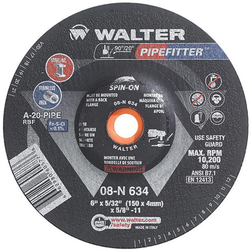 Meule PIPEFITTER, 6" x 5/32", Oxyde d'aluminium, Type 27 O-Max