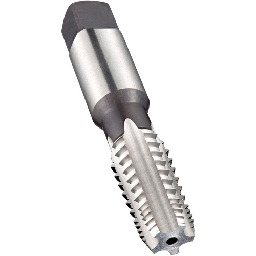 Taraud machine &agrave; denture altern&eacute;e pour tuyau, 1"-11,5, 5 cannelures, 115 mm lo, Conique, Acier rapide O-Max
