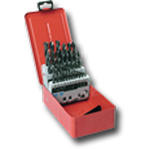 Jobber Drill Bit Countertop Display Case, 345 Pieces, High Speed Steel O-Max
