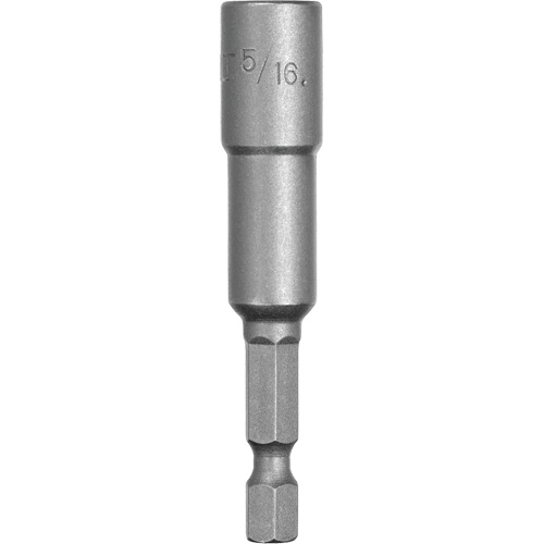 Nut Driver, 5/16" Tip, 1/4" Drive, 2-9/16" L, Magnetic O-Max