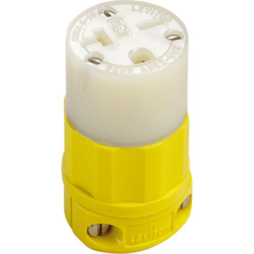2-Pole 3-Wire Grounding Straight Blade Connector, 5-20P, Nylon O-Max