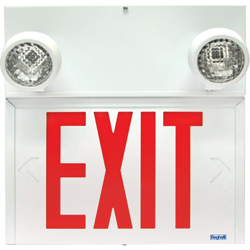 Enseignes/lampes combin&eacute;es Stella - Exit, DEL, &agrave; raccordement fixe, 12-1/8'' lo x 12-1/2" la, Anglais O-Max