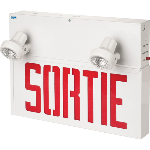 Enseignes/lampes combin&eacute;es Stella - Sortie, DEL, &agrave; raccordement fixe, 17-1/2" lo x 12-1/2" la, Français O-Max