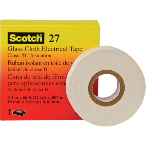 Rubans isolants en toile de verre 27 Scotch, 19 mm (3/4") la x 20 m (66') lo O-Max