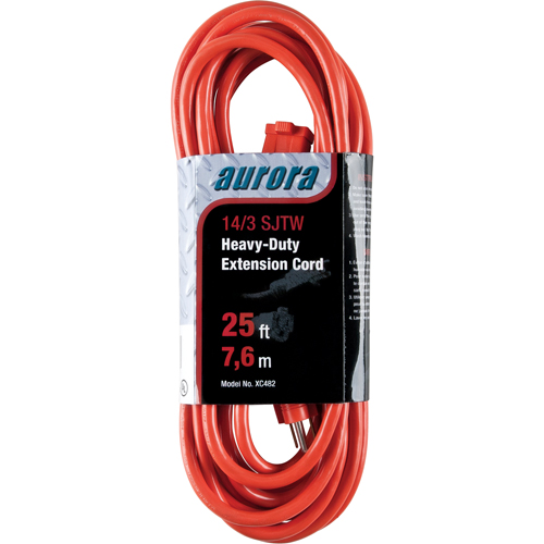 Cordon rallonge en vinyle, Ext&eacute;rieur, SJTW, AWG 14/3, 15 A, 25' O-Max