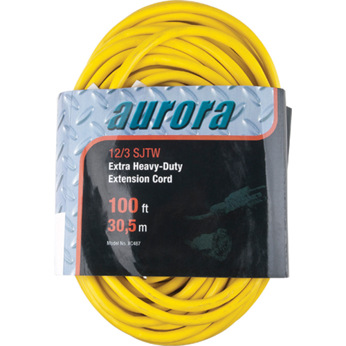 Cordon rallonge en vinyle, Ext&eacute;rieur, SJTW, AWG 12/3, 15 A, 100' O-Max