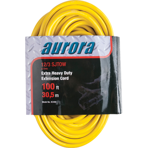 Cordon rallonge en vinyle avec indicateur lumineux, Ext&eacute;rieur, SJTOW, AWG 12/3, 15 A, 3 prise(s), 100' O-Max