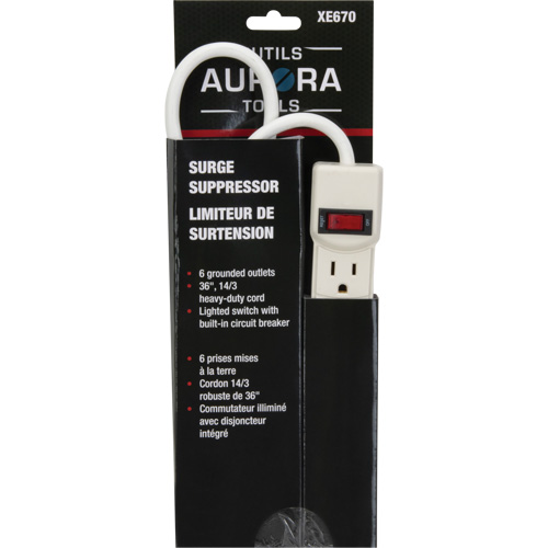 Limiteur de surtension, 6 Prises, 200 J, 1875 W, Cordon 3' O-Max