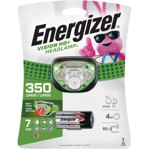 Lampe frontale Vision HD+, DEL, 350 lumens, 4 hres de fonctionnement, piles AAA O-Max