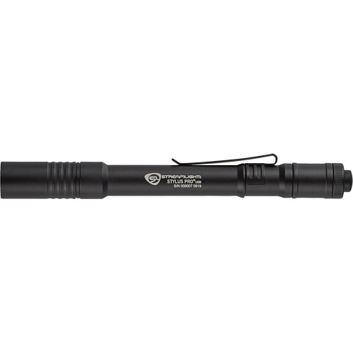 Lampe de poche stylo USB Stylus Pro, DEL, 350 lumens, Corps en Aluminium, piles Rechargeable, Compris O-Max