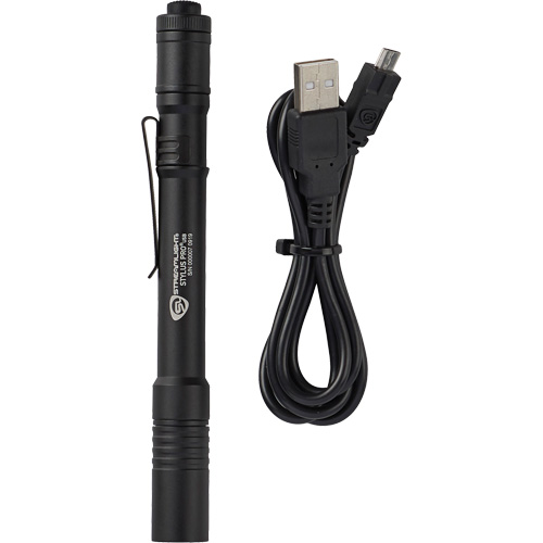 Lampe de poche stylo USB Stylus Pro, DEL, 350 lumens, Corps en Aluminium, piles Rechargeable, Compris O-Max