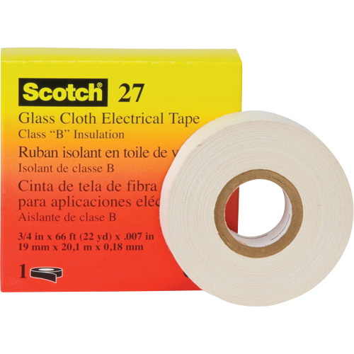 Ruban isolant en toile de verre 27 Scotch, 12 mm (1/2") la x 20 m (66') lo O-Max
