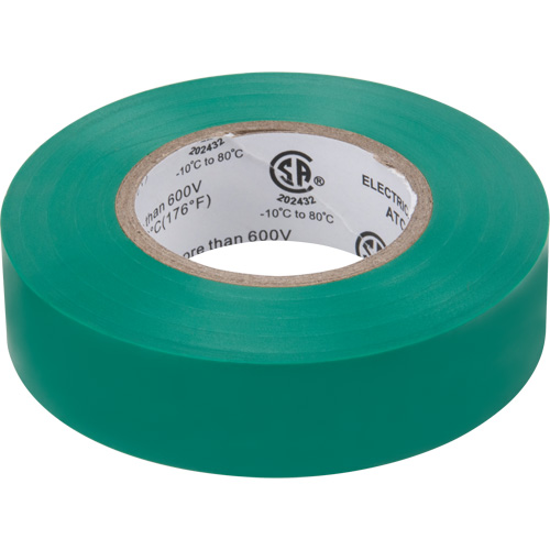 Ruban isolant, 19 mm (3/4") x 18 m (60'), Vert, 7 mils O-Max