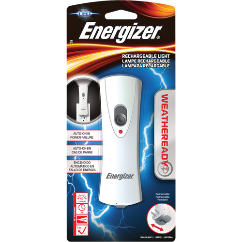 Weatheready&reg; Flashlight, LED, 40 Lumens, Rechargeable Batteries O-Max