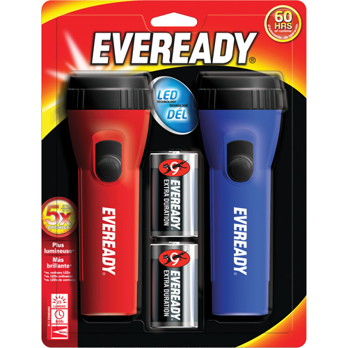 Trousse de lampe de poche &agrave; usage g&eacute;n&eacute;ral Eveready, DEL, 25 lumens, Piles D O-Max