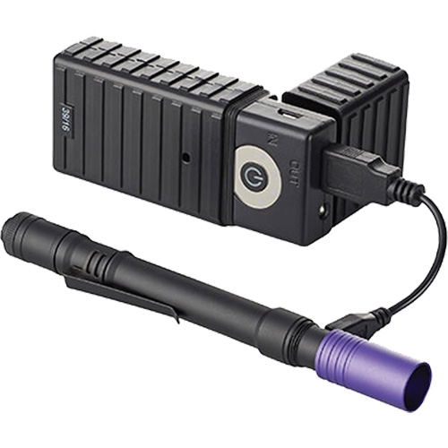 Lampe stylo UV avec port de recharge micro USB Stylus Pro, DEL, Corps en Aluminium, piles Rechargeable, Compris O-Max