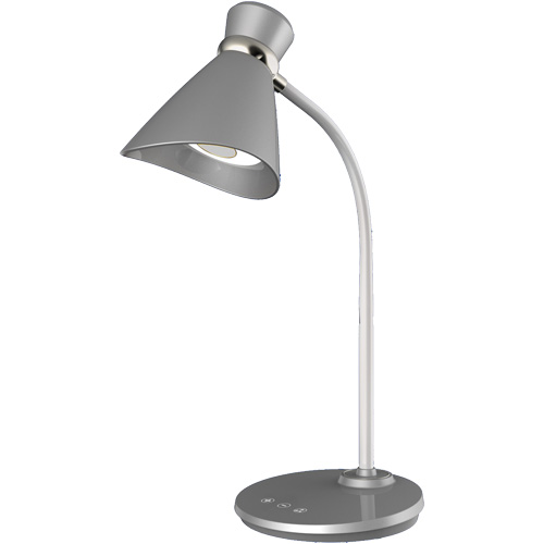 Lampe de bureau, 6 W, DEL, Col 16", Argent O-Max