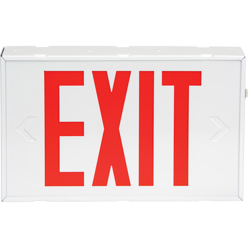 Enseigne de sortie, DEL, &agrave; piles/&agrave; raccordement fixe, 12-1/5" lo x 7-1/2" la, Anglais O-Max