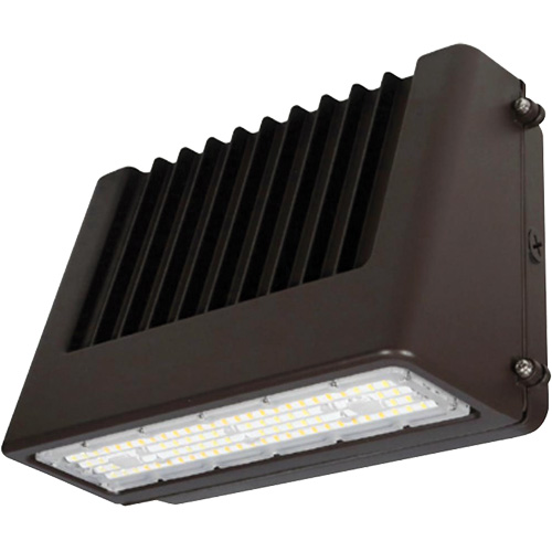 Wall Pack Light Fixture, LED, 120 V, 80 W, 6.5" H x 9.3" W x 14.4" D O-Max