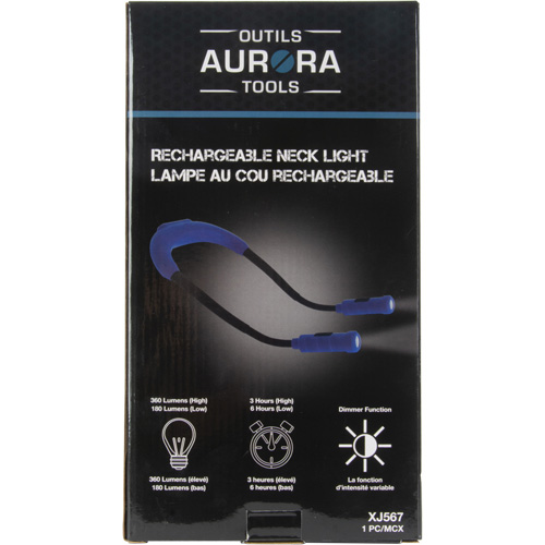 Lampe de travail, Lampe tour de cou, Rechargeable, 300 lumens O-Max