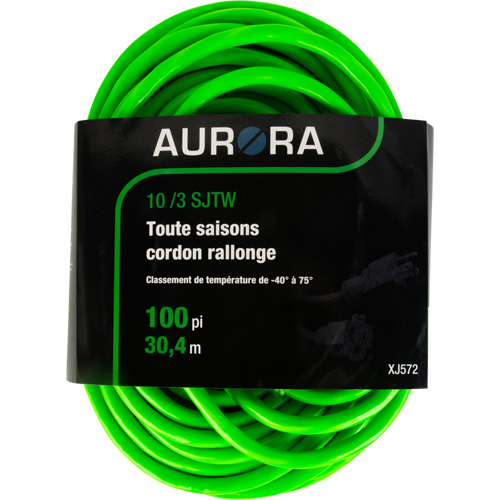 Industrial Extension Cord, All-Weather, SJTW, 10/3 AWG, 15 A, 100' O-Max