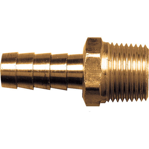 Male Hose Connector, Brass, 3/8" x 3/8" O-Max