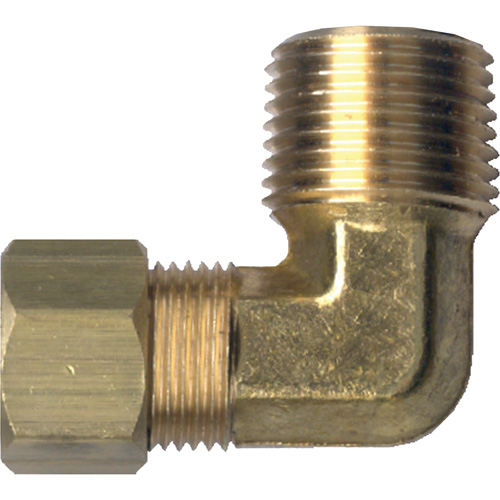 90° Pipe Elbow, Tube x Male Pipe, Brass, 1/8" x 1/8" O-Max