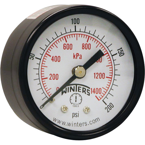 Manom&egrave;tre &eacute;conomique,  2", 0 - 200 psi, Fixation arri&egrave;re, Analogique O-Max
