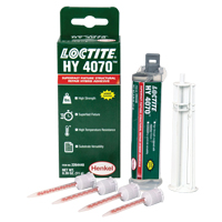 Adh&eacute;sif hybride pour r&eacute;parations structurales HY 4070, Deux composants, Cartouche double, 11 g, Blanc cass&eacute; O-Max