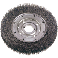 Crimped Wire Wheel Brushes - Medium Face, 8" Dia., 0.0118" Fill, 2" Arbor O-Max