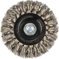 Knot Wire Wheel Brushes - Standard Twist Knot with 1/4" shank, 3" Dia., 0.014" Fill, Stainless Steel O-Max