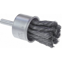 Knot Wire End Brush, 1" Dia., 0.006" Wire Dia., 1/4" Shank O-Max