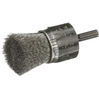 Crimped Wire End Brush, 1", 0.006" Fill O-Max