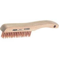 Shoe Handle Scratch Brush, Steel, 4" X 16" Wire Rows, 10" Long O-Max