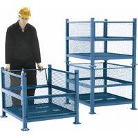Open Mesh Containers, 2 Drop Gates, 2500 lbs. Capacity, 34.5" W x 40.5" D x 32.25" H CA397 | O-Max