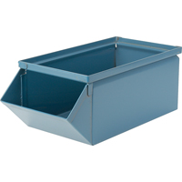 Steel Bin, 100 lbs. Cap., 4-1/2" W x 8" D x 4-1/2" H, Blue O-Max