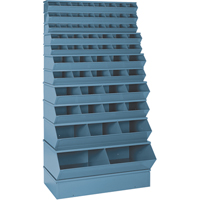 Sectional Bin Units, 100 lbs. Cap., 37" W x 8" D x 4-1/2" H, Blue O-Max