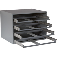 Compartment Box Cabinets, Steel, 4 Slots, 20" W x 15-3/4" D x 15" H, Grey CA965 | O-Max