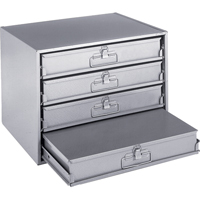 Casiers pour boîtes &agrave; compartiments, Acier, 4 compartiments, 20" la x 15-3/4" p, 15" h, Gris O-Max