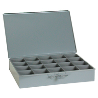 Boîtes &agrave; fond courb&eacute;, Acier, 20 compartiments, 18" la x 12" p, 3" h, Gris O-Max